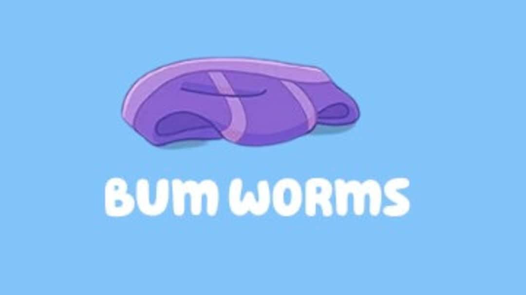 Bluey Bum Worms Stickers Etsy