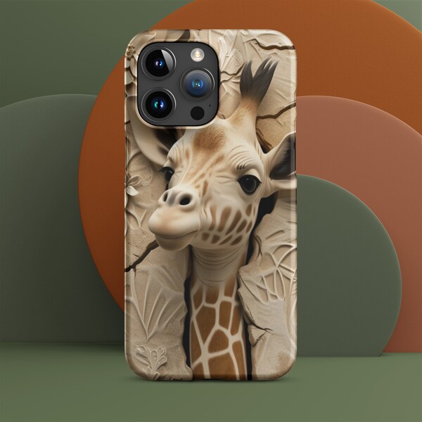 Cute 3d Print Of A Giraffe Hard Phone Case, Cool Trendy Phone Case, Giraffe Phone Case, Gift For her under 20 Zoo Phonecase.Girly Phone Case