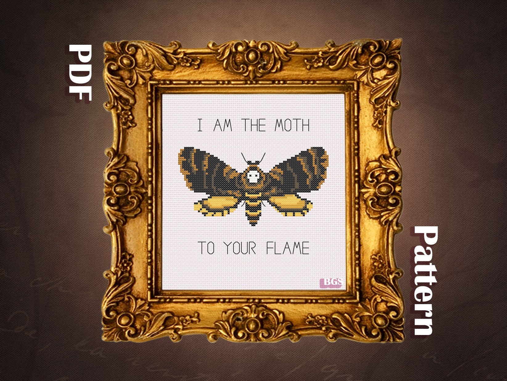 Death Moth Cross Stitch Pattern, Instant Download PDF, Gothic ...