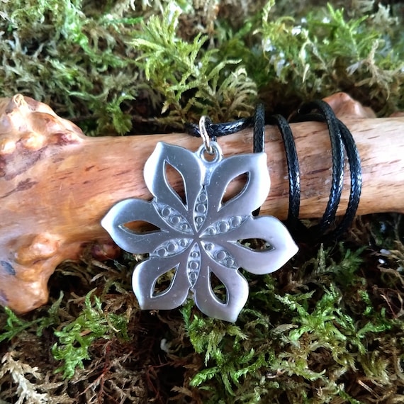 Swedish, Necklace, Rune Tennesmed, Flower in Pewt… - image 1