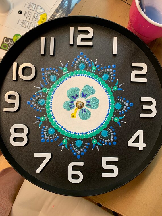 Hand Painted Wall Clocks Etsy