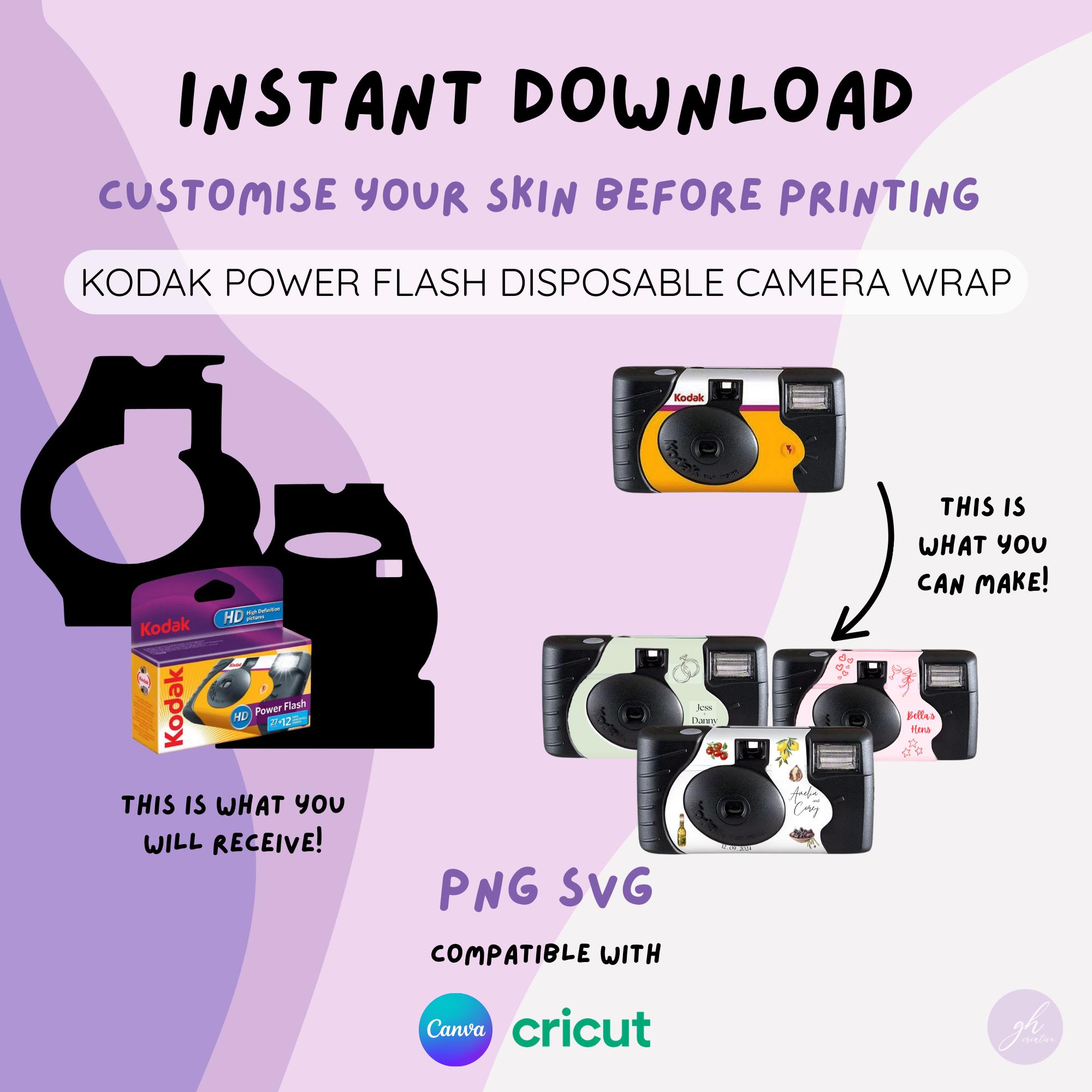 KODAK HD POWER Flash Film Camera Wrap Skin Sticker | Instant Download ...