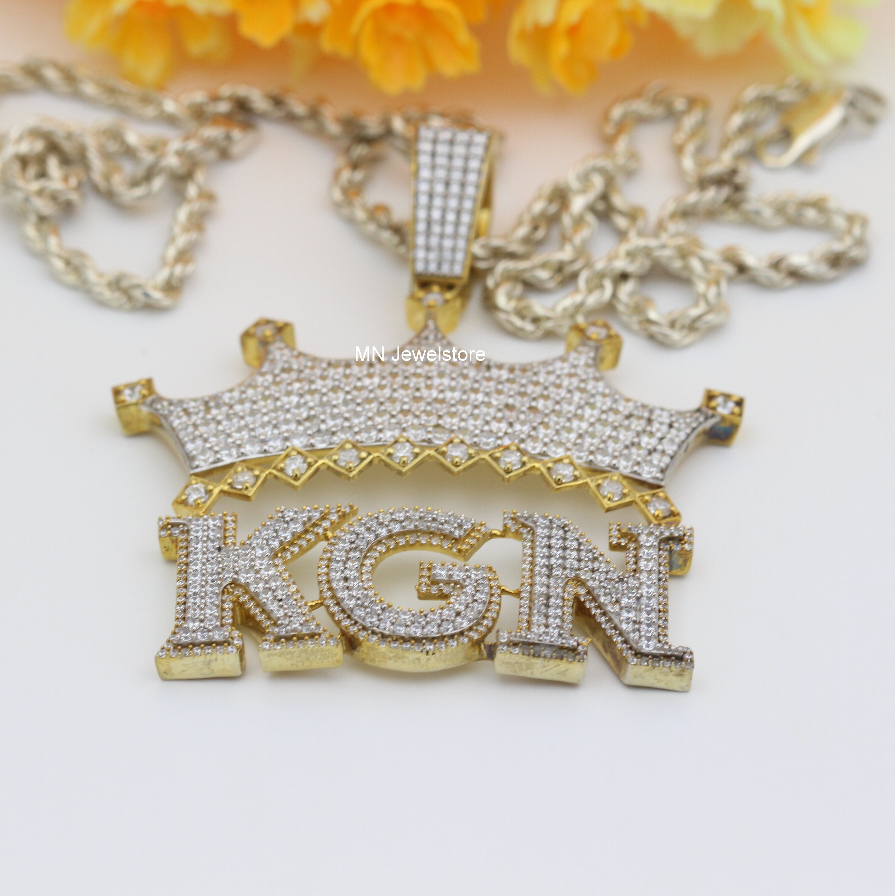 Crown Initial Necklace, Letter unisex Necklace, Cubic Zircon Hip Hop Jewelry, Twist Chain Necklace for Men, Birthday Gift, Christmas Gift Crown Initial Necklace, Letter unisex Necklace, Cubic Zircon Hip Hop Jewelry, Twist Chain Necklace for Men, Birthday Gift, Christmas Gift