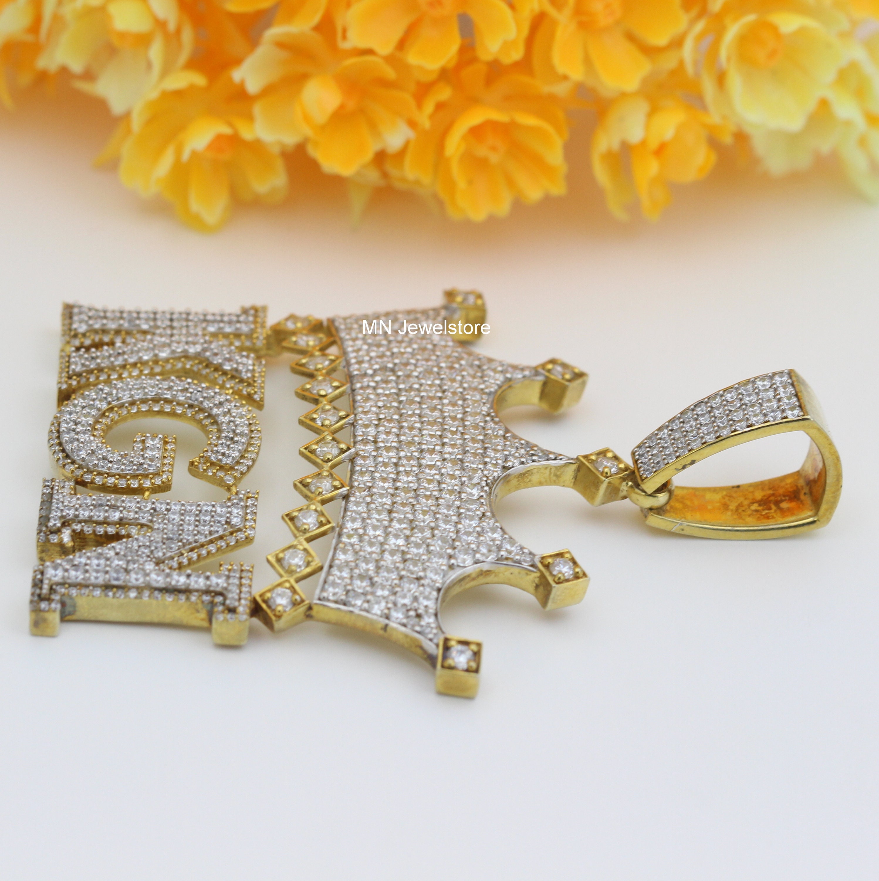 Crown Initial Necklace, Letter Unisex Necklace, Cubic Zircon Crown Initial Necklace, Letter Unisex Necklace, Cubic Zircon
