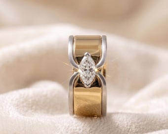 Marquise CZ Oura ringdeksel, vergulde sterlingzilveren stapelbare ring, minimale slimme ringbeschermer, cadeau voor haar