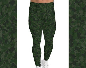 Meggings de camuflaje marrón - Camuflaje militar Bundeswehr Colors Spots Camo - Leggings para hombre - Spandex elástico súper ajustado - también en tallas grandes