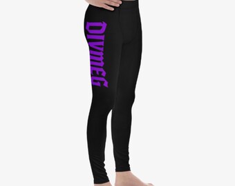 Schwarze Herren Leggings - Meggings für Männer – Stretch Spandex Tights - Gymwear Sportleggings Radlerhose Strumpfhose - Gothic - Übergrößen