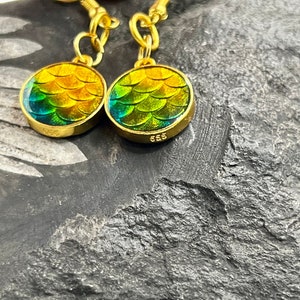 999 Gold Plated Dragon Scale earrings * Hypoallergenic