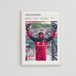 Carlos Sainz Poster, Formule 1 Wall Art, F1 Poster, Auto Posters, F1 Wall Art, F1 Racing Poster, Formule 1 Geschenken, Cadeau voor hem