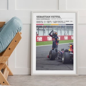 Formula 1 Poster, Sebastian Vettel Wall Art, F1 Wall Art, Car Posters, F1 Poster, F1 Racing Poster, Formula 1 Gifts, Gift For Him
