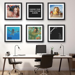 Custom Album Cover Wall Art, Set Of 6 Album Cover Poster, Framed and Poster Album Cover Wall Art, Personalized Gift, Music Wall Art