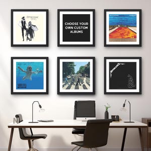 Benutzerdefinierte Albumcover-Wandkunst, Set aus 6 Albumcover-Postern, Personalisiertes Geschenk, Musikwandkunst.