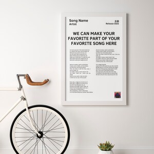 Custom Song Lyrics Wall Art, Song Lyrics Print, Custom Music Lyrics Poster, Song Lyrics Gift,  Personalized Gift, Custom Music Gift