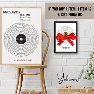 Custom Song Lyrics Wall Art, Vinyl Lyrics Print, Anniversary Gift, Wedding Song Dance, Personalized Gift, Music Gift