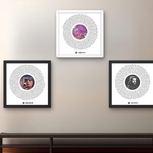 Benutzerdefiniertes Songtexte Poster, 3er Set Album Cover Poster, gerahmt und Poster Album Cover Wandkunst, personalisiertes Geschenk, Musik Wandkunst