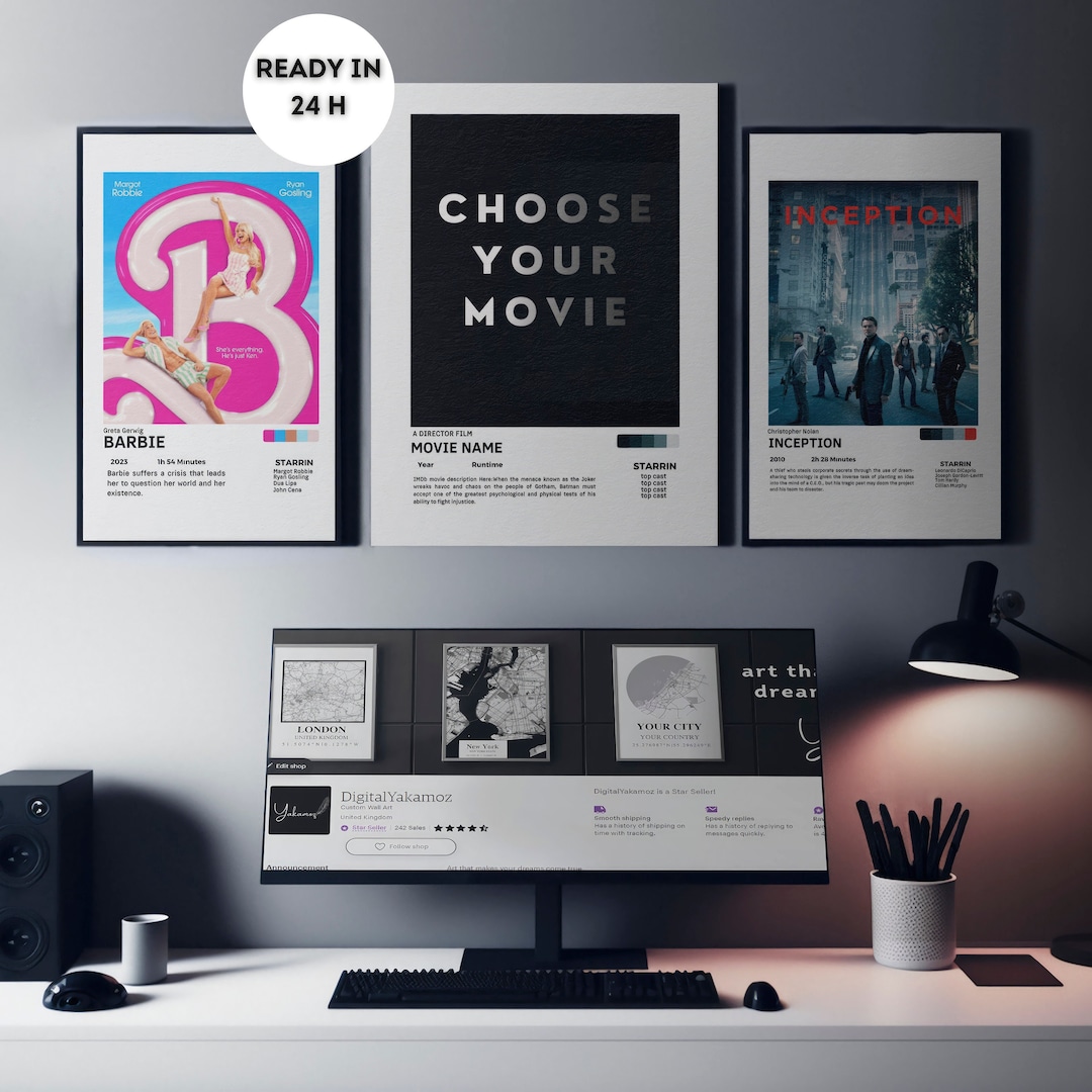 Personalized Movie Posters, Custom Movie Wall Art, Movie Posters