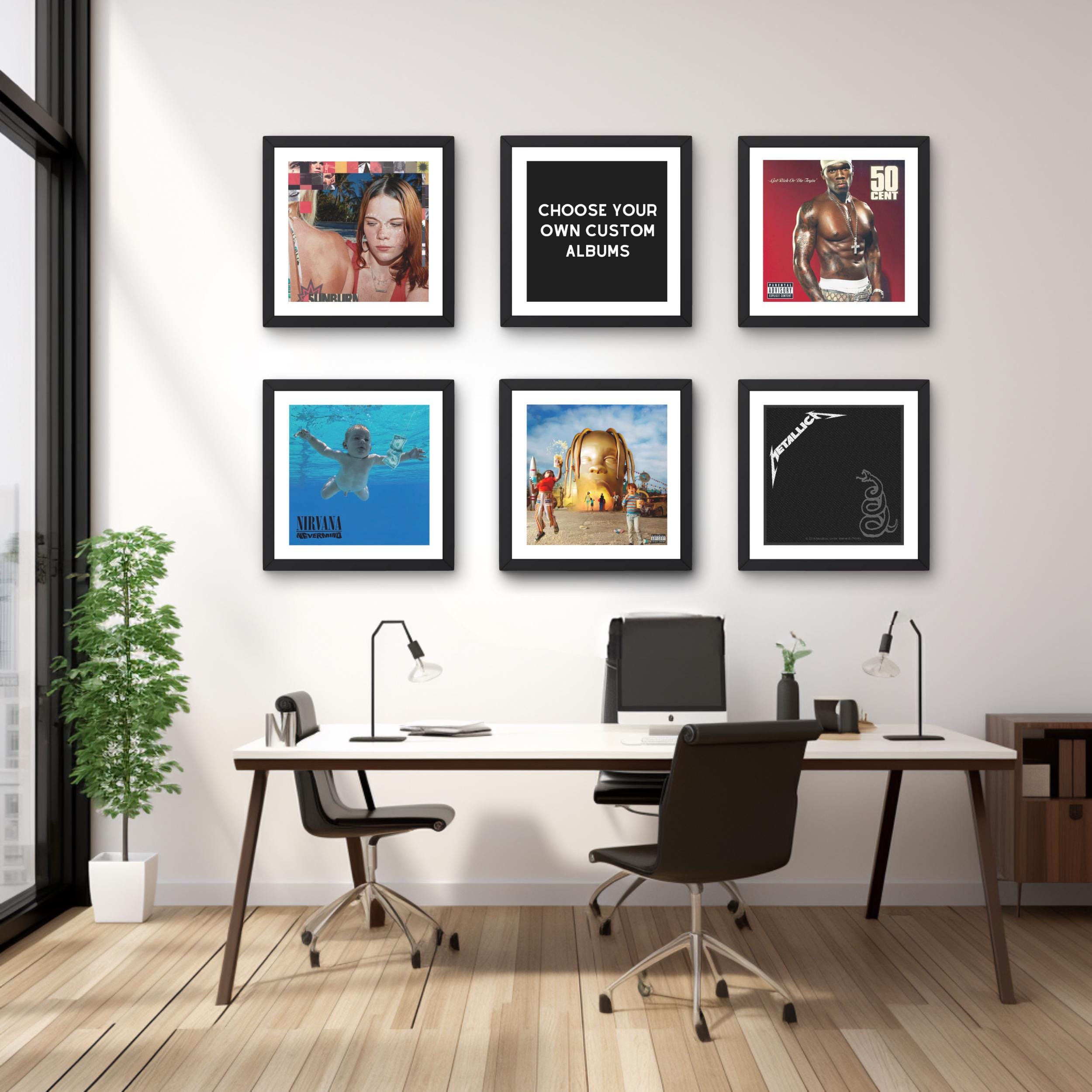 Custom Album Cover Wall Art, Set Of 6 Album Cover Poster, Framed and Poster Album Cover Wall Art, Personalized Gift, Music Wall Art
