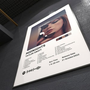 Portadas de álbumes personalizadas enmarcadas, arte de pared de portada de álbum personalizado, póster de lista de canciones, impresión de álbum personalizada, regalo personalizado