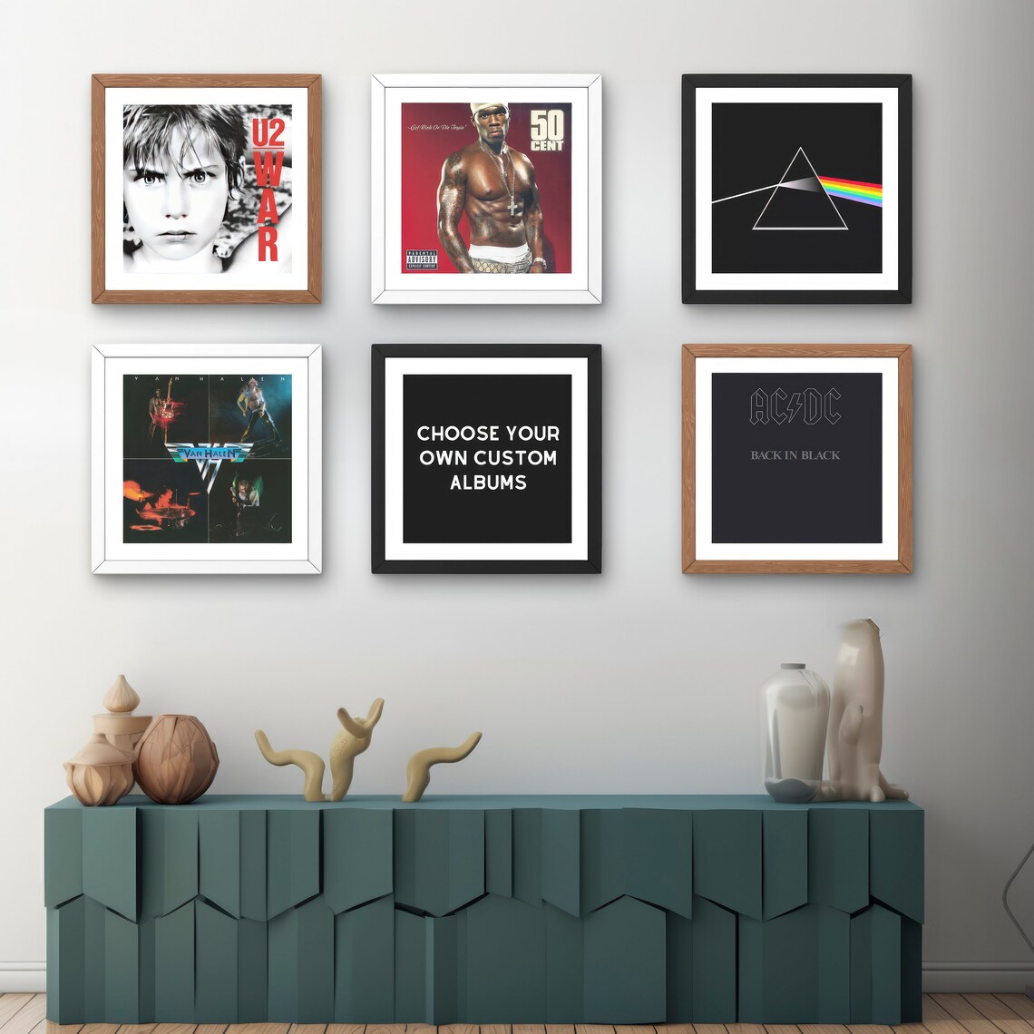 Custom Album Cover Wall Art, Set of 6 Album Cover Poster, Framed and
