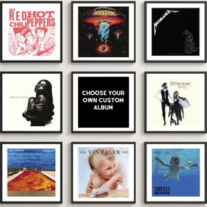 Benutzerdefinierte Albumcover-Wandkunst, Set aus 6 Albumcover-Postern, Personalisiertes Geschenk, Musikwandkunst.