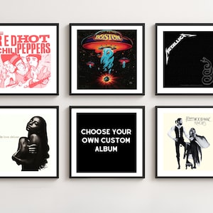 Custom Album Cover Art Print Set: Personalized Music Poster, Framed or Unframed