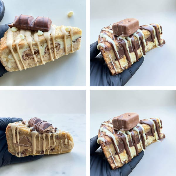 Cookie Pie Sharing Box 5 large slices of cookie pie (box1) KINDER / kinder and white chocolate / mega chocolate