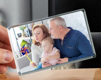 Personalised Photo Fridge Magnet, Jumbo Acrylic Keepsake (90x60mm)