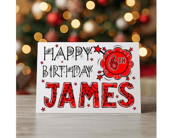 Spider Theme Personalised Birthday Card LARGE A5 - any name or relation