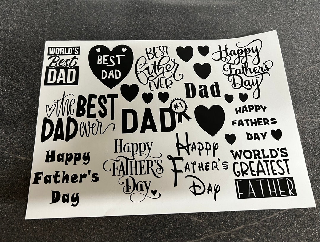 Fathers Day Vinyl Decal Stickers Wine Glass / Beer Glass / Mug / Photo ...