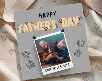 Personalised DOG puppy FUR BABY Father’s Day Card | Custom Photo & Message | 15x15cm Square Card for Dad, Grandad, Stepdad