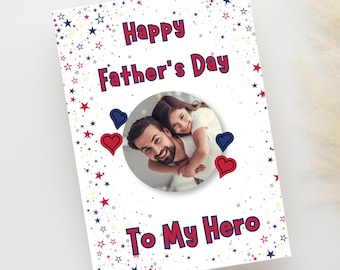 Personalised Father’s Day Card | Custom Photo & Message | LARGE A5 Card for Dad, Grandad, Stepdad (ref 2)