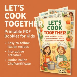 Junior Italian Chef Fun Cooking and Recipe Book DIY for Kids Printable PDF