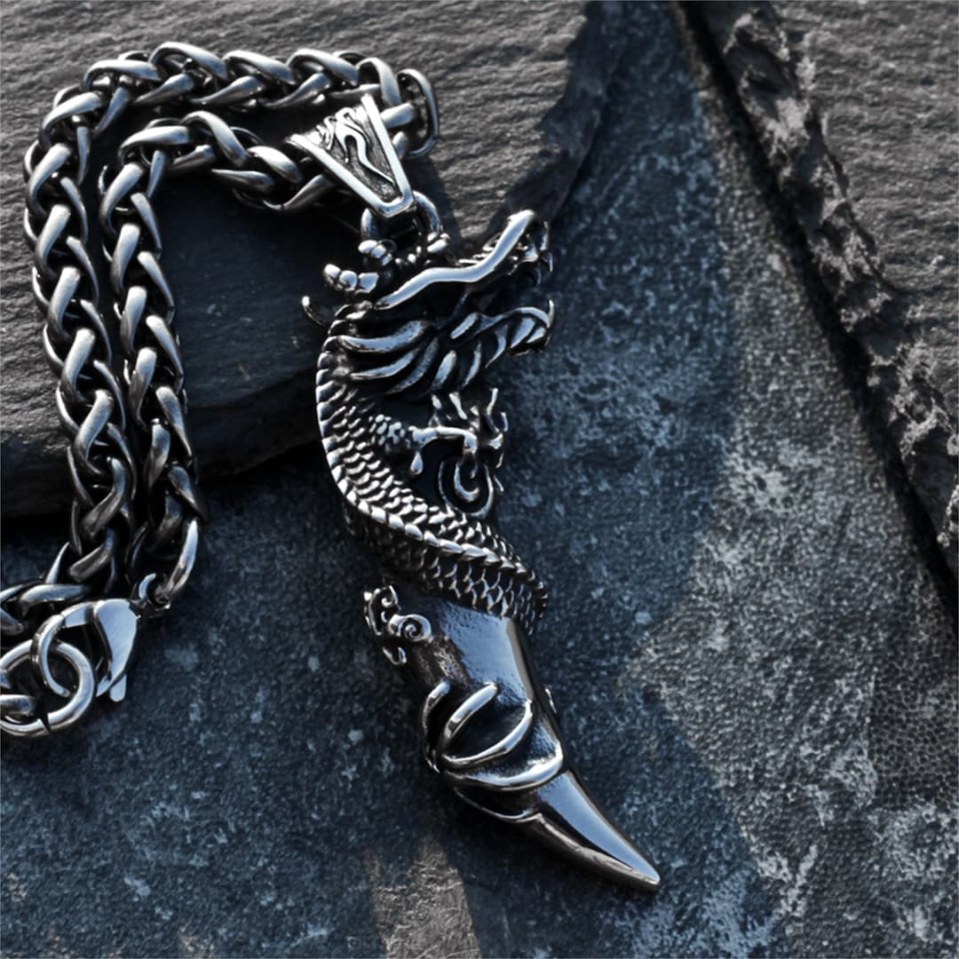 Personalized Dragon Necklace ,gothic Dragon Necklace for Men,handmade