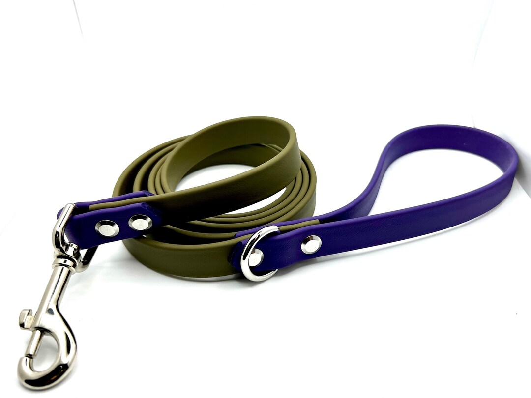 6' Biothane Leash Olive Green & Violet Etsy