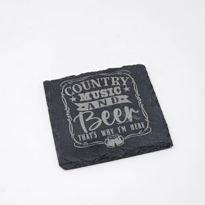 Country Music & Beer Slate Coaster