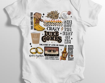 COMBS - Baby Bodysuit, Newborn baby grows, Personalised baby vest, Baby Country Music gift - Baby Boy Baby Girl