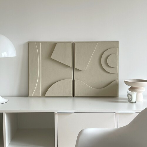 MINIMALIST WALL ART Set of 3 Graphic Wall Piece Custom Etsy