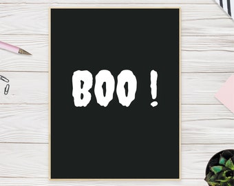 Boo prints, Boo halloween imprimible, divertido halloween imprimible wall art, Spooky Halloween Decor, Halloween Poster Boo, descarga digital,