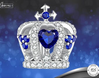 925er Silber Royal Crown Armband Charm, Sparkle Princess Crown Charm, London Geschenk, Buckingham Palace Souvenir, Queen Geschenke, passend für Pandora