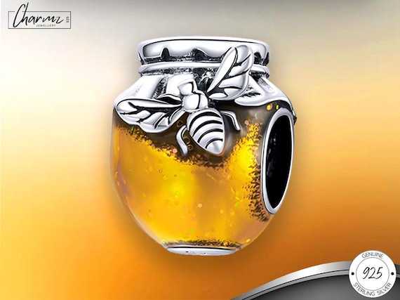 925 Silver Bee Honey Pot Charm Honey Bee Jar Bracelet Charm Bumble Bee Jewellery Golden Honey Pendant Sweet Honey Gift Fits Pandora Etsy
