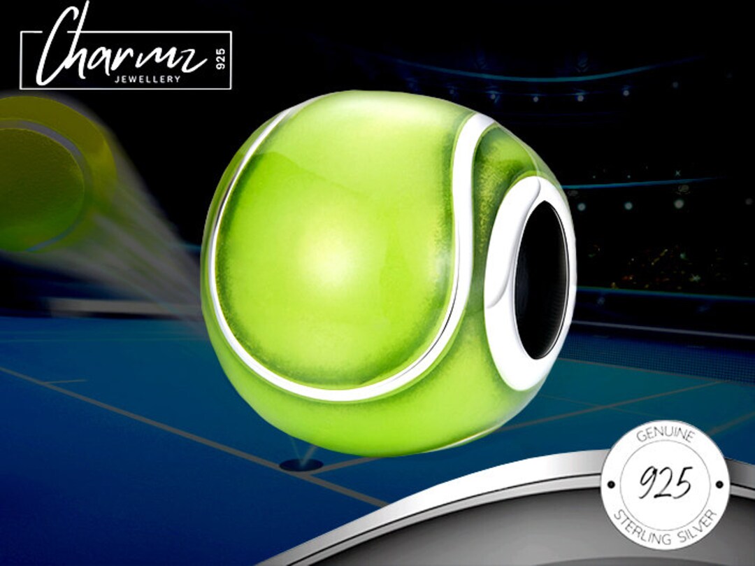 S925 Tennis Ball Bracelet Charm, Tennis Player Jewellery, Wimbledon