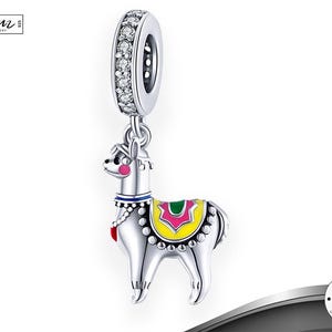 Ciondolo pendente lama in argento 925, ciondolo bracciale in alpaca, regali peruviani, gioielli peruviani, ciondolo lama, viaggio in Sud America, compatibile con Pandora