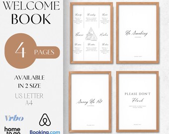 Airbnb 4 Signs Bundle: Essential Communication Set for Hosts - No Smoking No Pets House Rules and More Digital Product for Airbnb Hosts