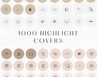 1000 Insta Highlight Covers 250 ontwerpen 5 kleuren Minimalistische iconen Instagrambundel IG Story Icon Pack Gezondheid Sport Liefde Dieren en meer
