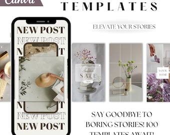 100 luxe Instagram-sjablonen | Sociale mediaverhalen | Modekit voor bloggers | Elegantie