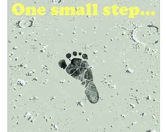 One Small Step baby footprint keepsake art download moon moonwalk lunar surface