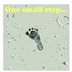 One Small Step baby footprint keepsake art download moon moonwalk lunar surface