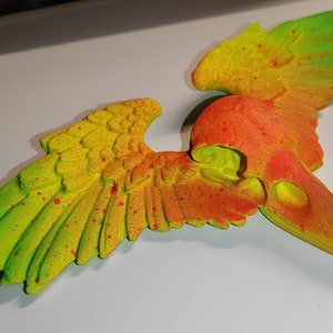 Stunning winged raven skull JAMAIK