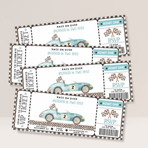 Geburtstags-Einladung für Rennauto-Einladung TWO FAST Geburtstags-Rennauto einladen Vintage-Auto zweiter Geburtstag, Junge einladen druckbare Vorlage Sofort