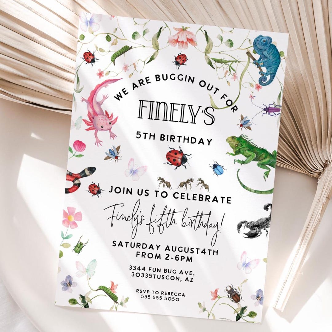 Bugging Out Birthday Invitation: Outdoor Bug Garden Party (digital ...